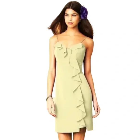 NWT Alfred Angelo COCKTAIL DRESS Spaghetti Straps SEA MIST BLUE GREEN 7294S - Picture 3 of 10